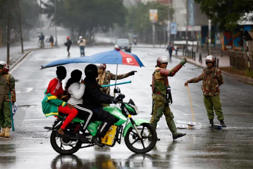 Police block roads to Kenyan capital on anniversary of pro-democracy protests