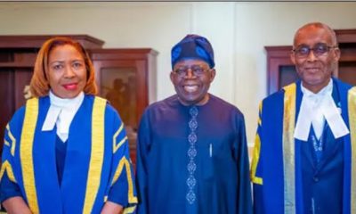 Alvina Reynolds, president Bola Tinubu and another government official of Lucia