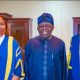 Alvina Reynolds, president Bola Tinubu and another government official of Lucia