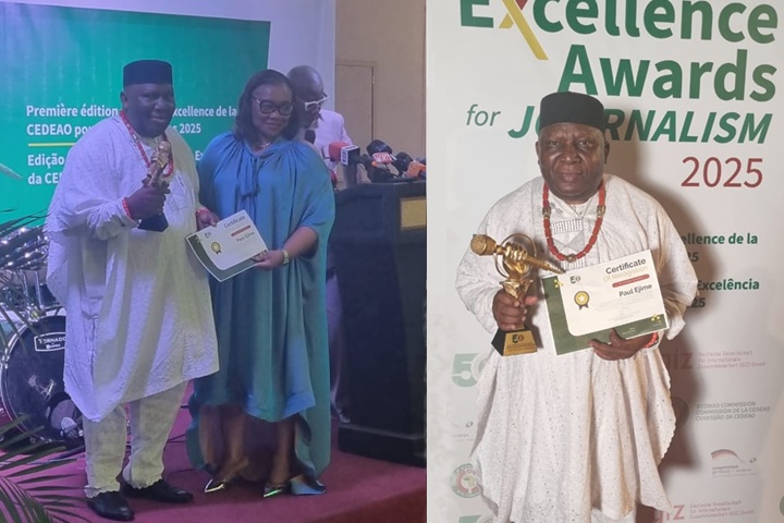 Paul Ejime wins ECOWAS Maiden Journalist Excellence Award in Print Journalism