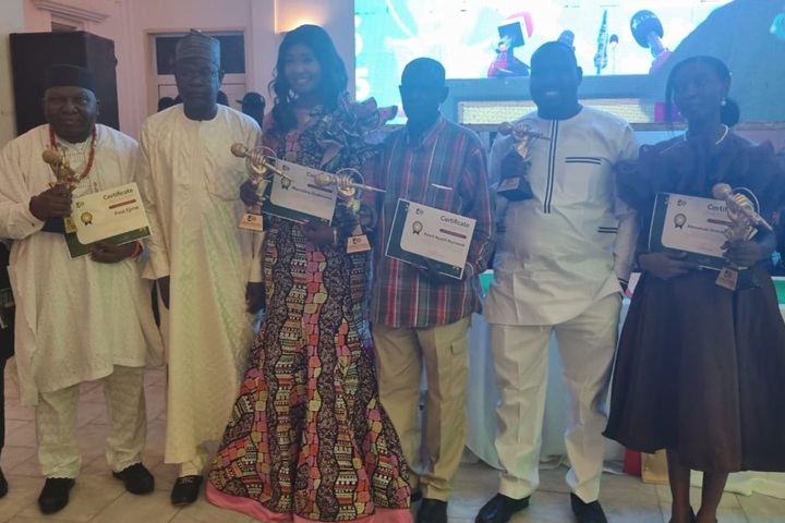 Paul Ejime with other recipients of ECOWAS Maiden Journalist Excellence Award