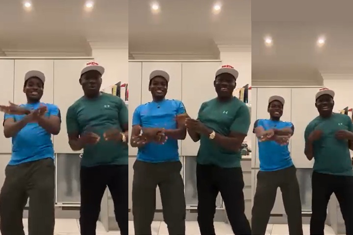 Anambra State Governor, Prof. Chukwuma Charles Soludo, dancing with his son, Ozonna