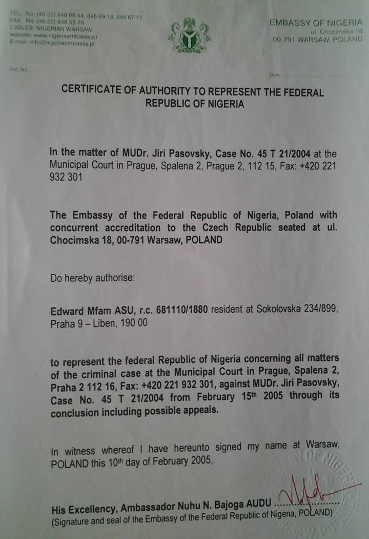 Asu, Nigeria's Lawyer In Czech Republic Consul's Murder Case, Raises Alarm, Says Nigeria Intelligence Agency Failed To Pay Him Despite Being Officially Hired And Now After His Life