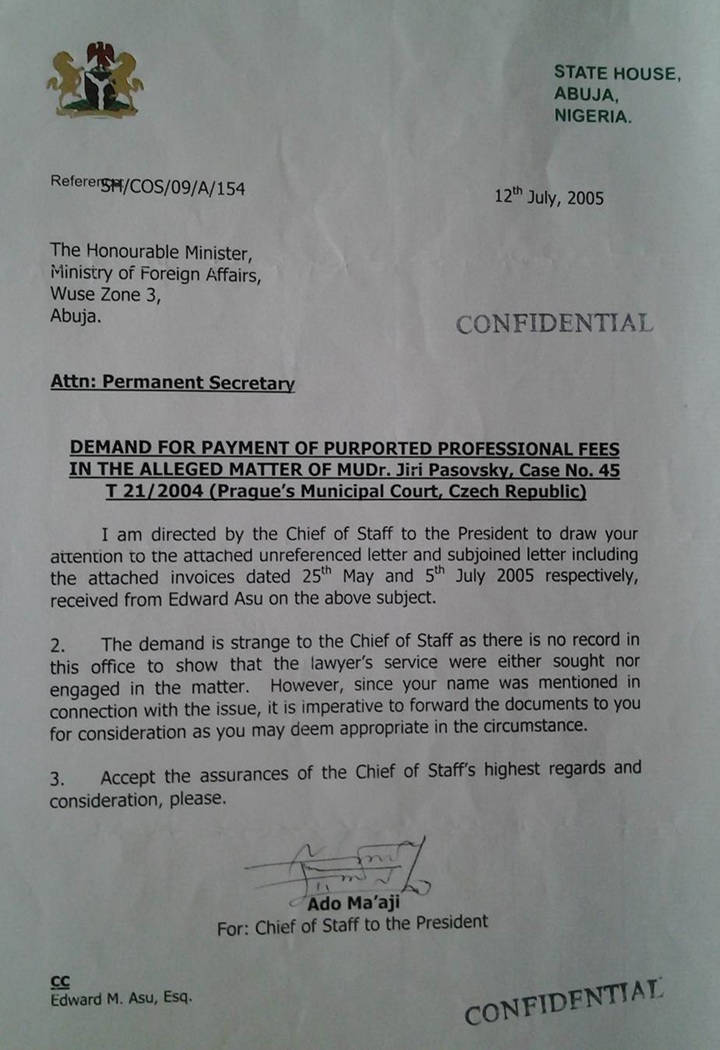 Acknowledgement by the Presidency of the Prof. Usman Edward M. Asu saga