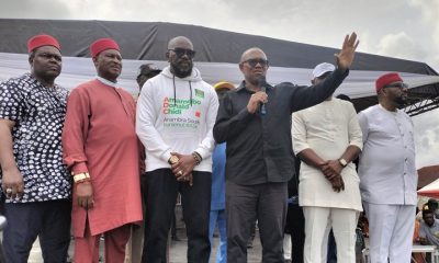 Labour Party presidential candidate, Mr. Peter Obi, advocating for the senatorial candidate of the All Democratic Congress (ADC) at Ihiala, August 14, 2025