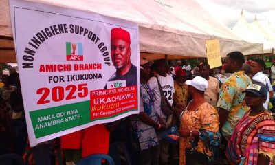 Prince Nicholas Ukachukwu's banner at an APC campaign rally in Anambra State