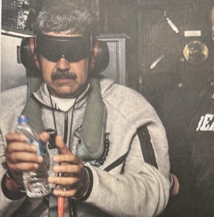 Nicholas Maduro on handcuffs