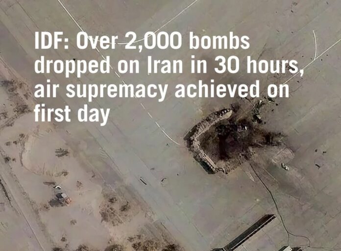 Over 2,000 bombs dropped on Iran in 30 hours