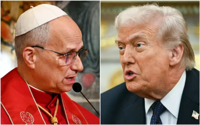 pope Leo and Trump.